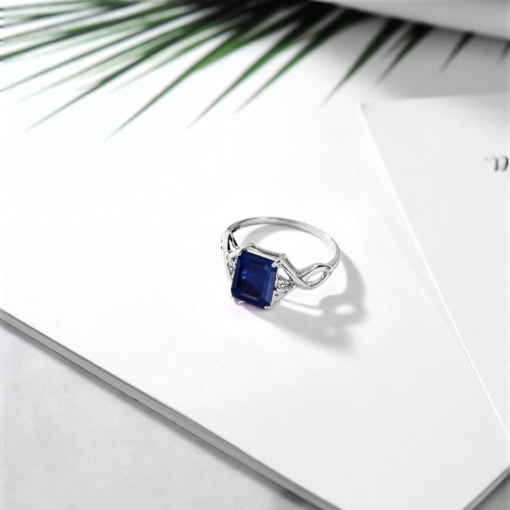 Sapphire and Diamond_5_Ring in 925 Sterling Silver