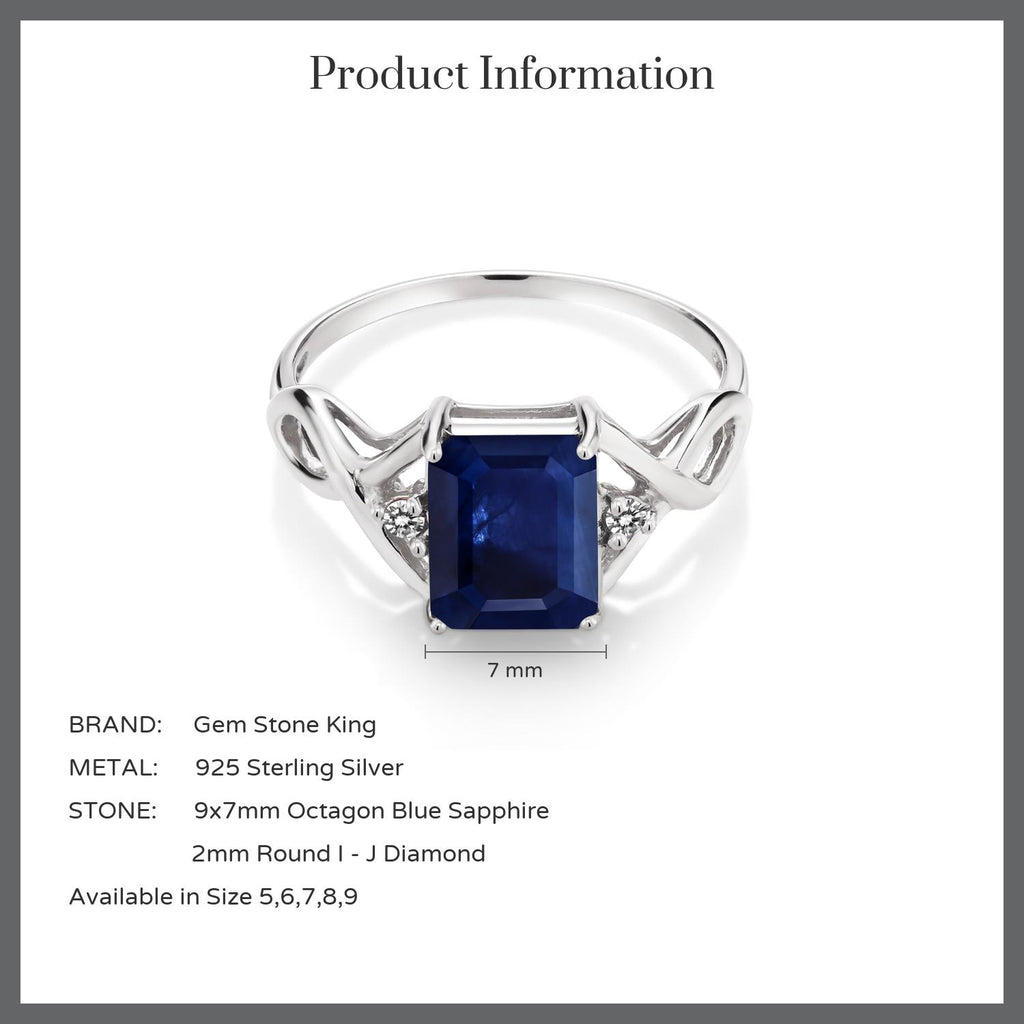 Sapphire and Diamond_5_Ring in 925 Sterling Silver