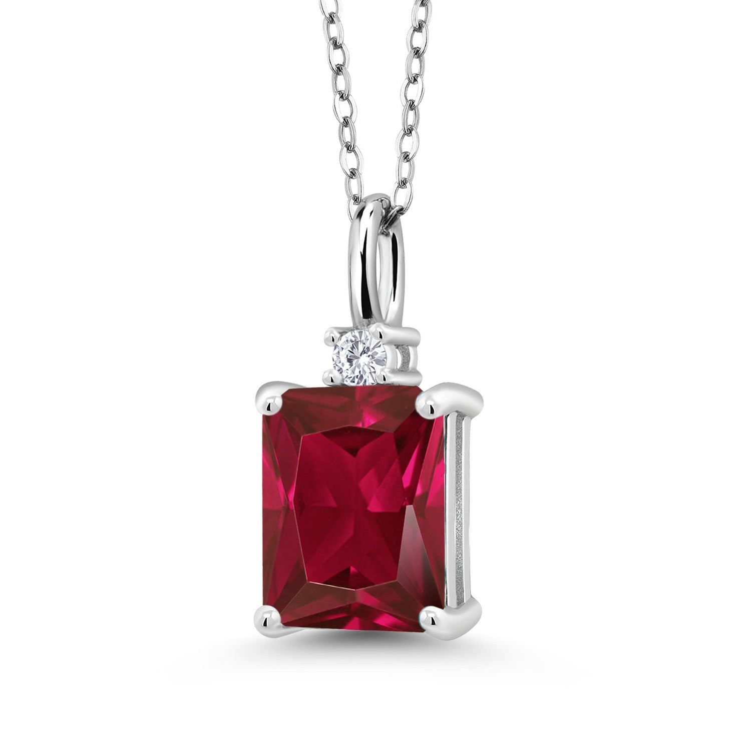 Created Ruby - July_Pendant in 925 Sterling Silver