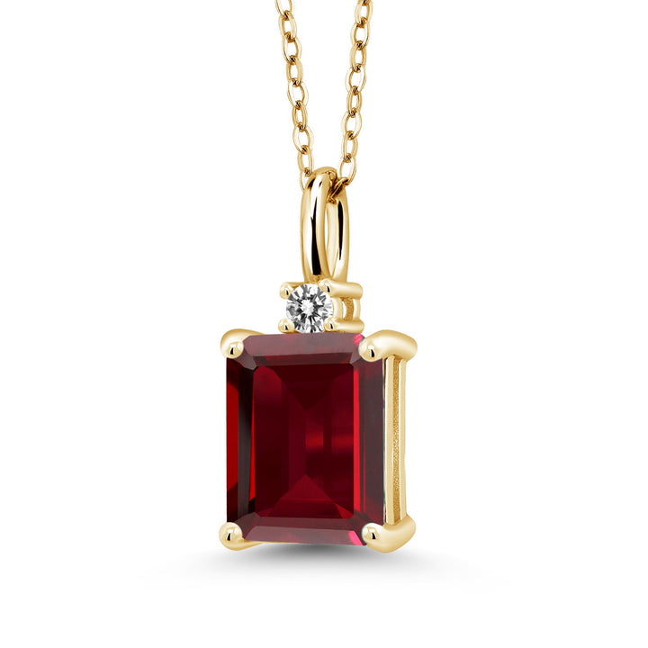 Garnet - January_Pendant in 925 Yellow Gold Plated Silver