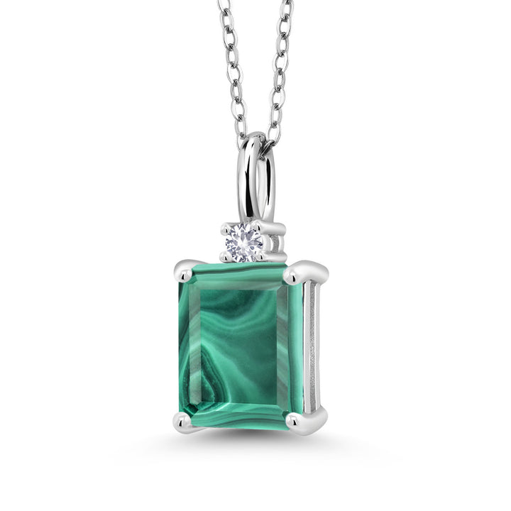 Malachite_Pendant in 925 Sterling Silver
