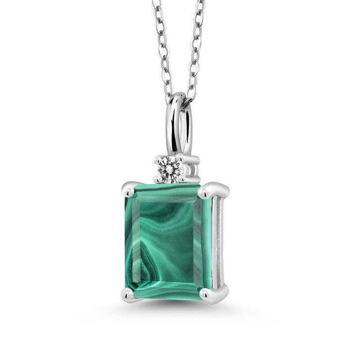 Malachite_Pendant in 925 Sterling Silver