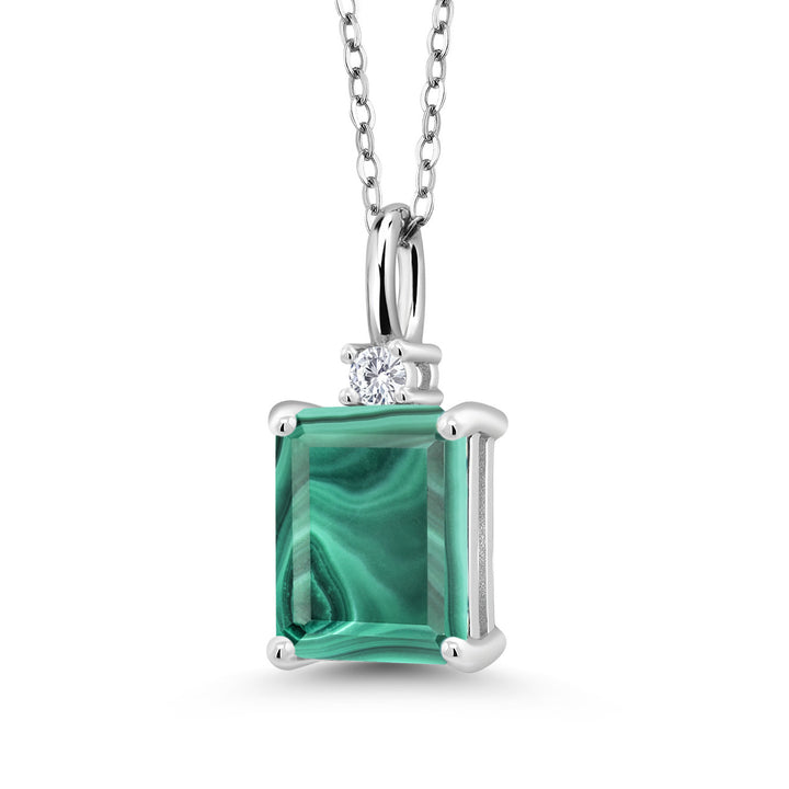Malachite_Pendant in 925 Sterling Silver