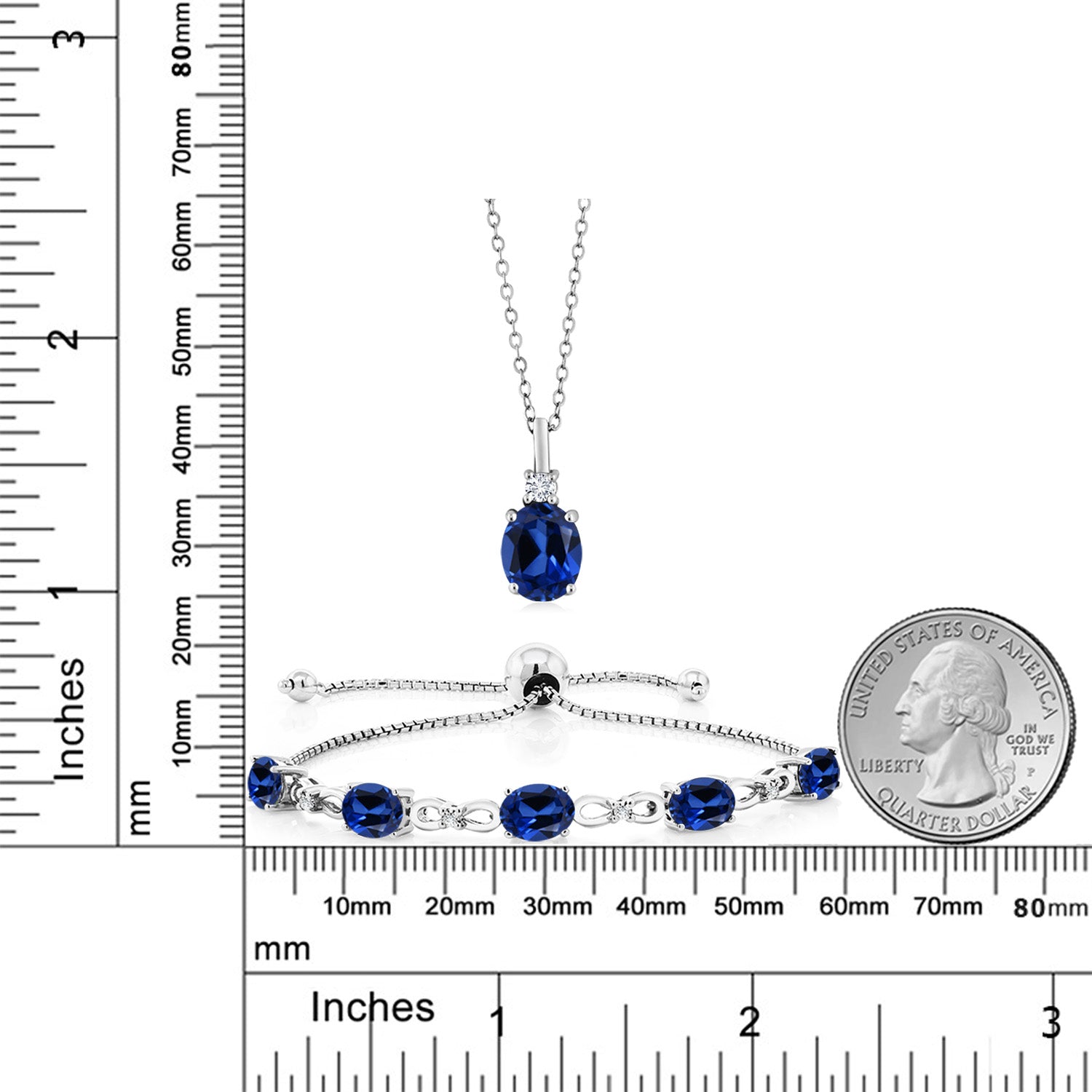 Pendant Bracelet Set in 925 Sterling Silver