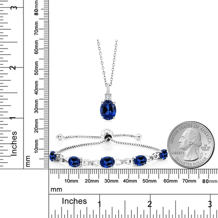 Pendant Bracelet Set in 925 Sterling Silver