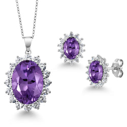 Pendant Earrings Set in 925 Sterling Silver
