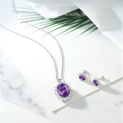 Pendant Earrings Set in 925 Sterling Silver