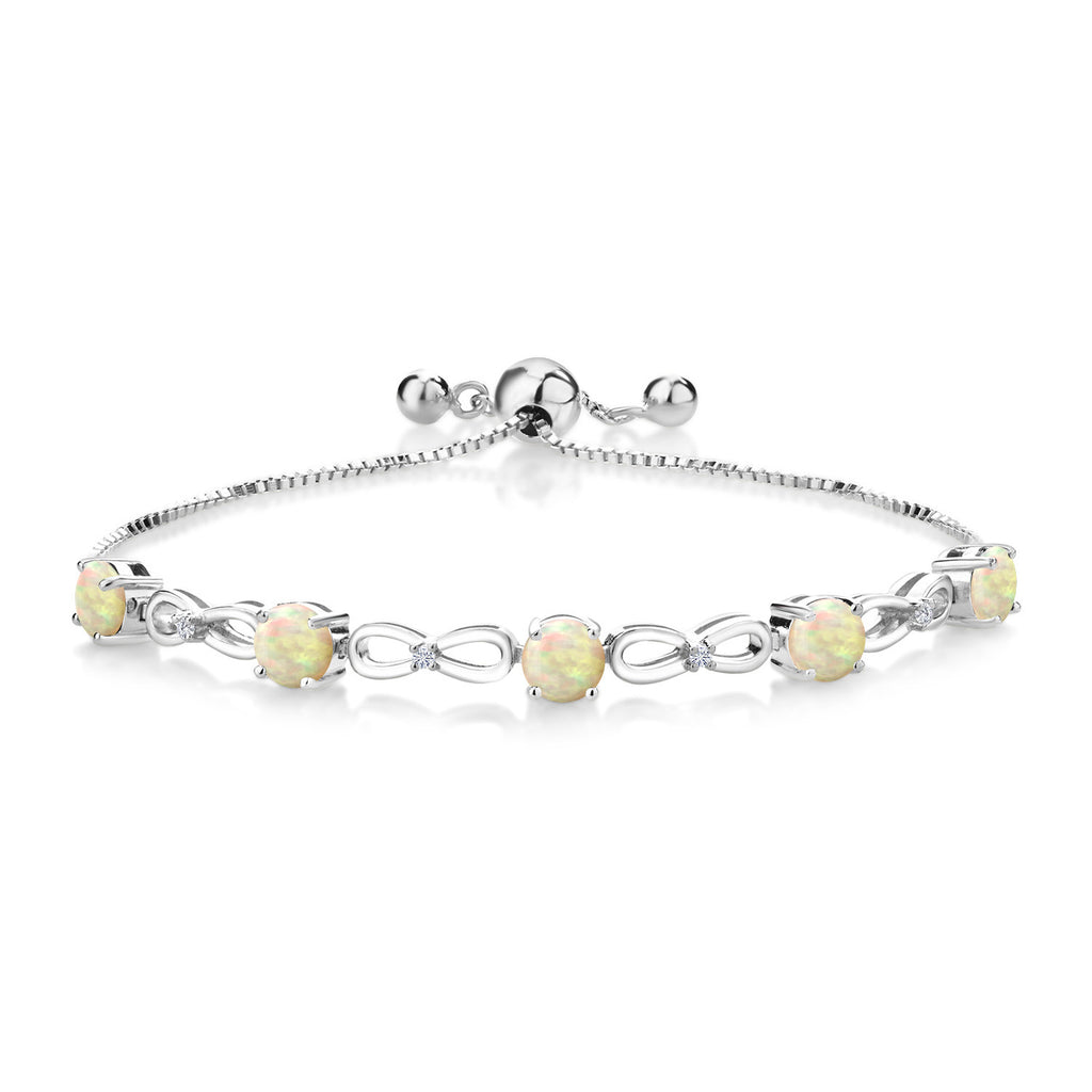 Ethiopian Opal-Cabochon - October_Bracelet in 925 Sterling Silver