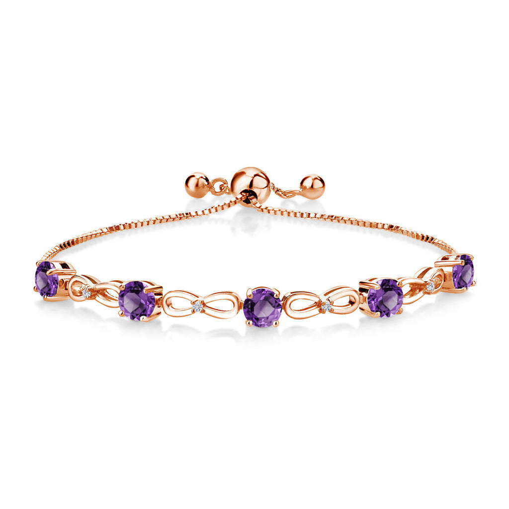 Amethyst - February_Bracelet in 925 Rose Gold Plated Silver