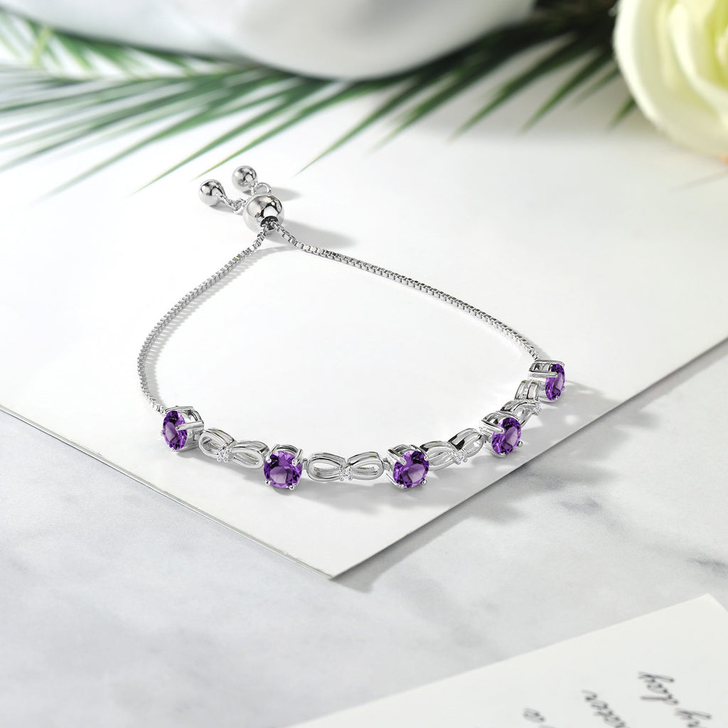 Amethyst - February_Bracelet in 925 Sterling Silver