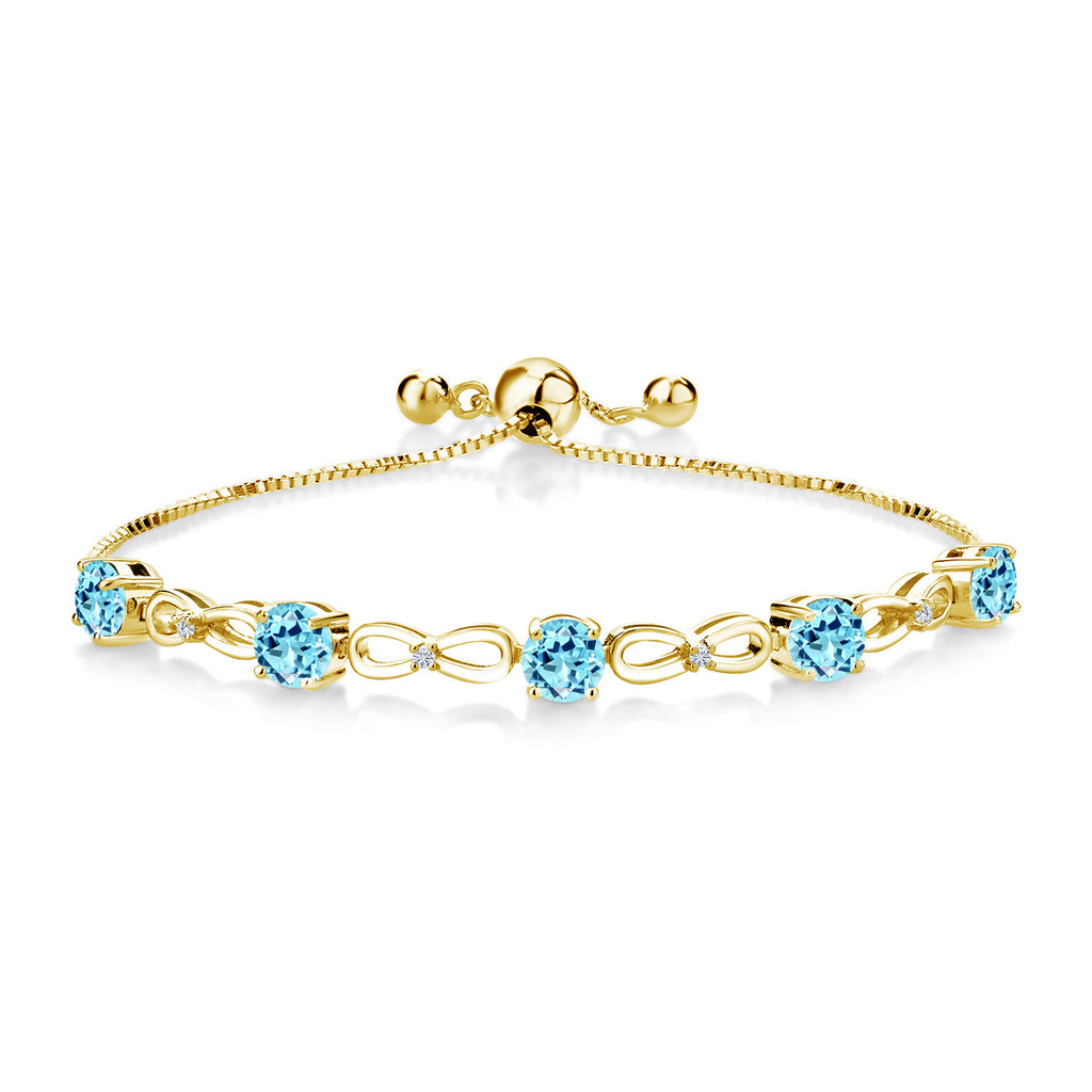 Apatite_Bracelet in 925 Yellow Gold Plated Silver
