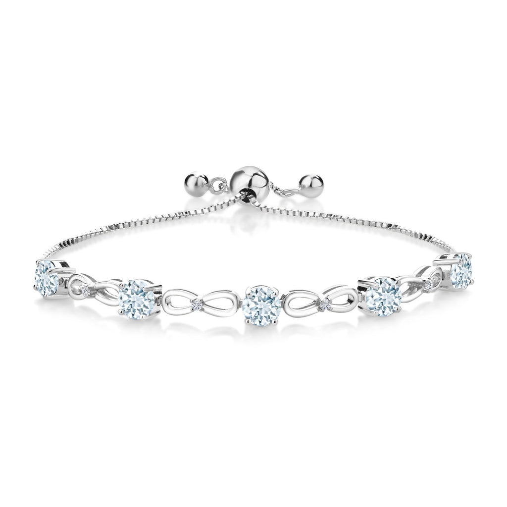 Aquamarine - March_Bracelet in 925 Sterling Silver