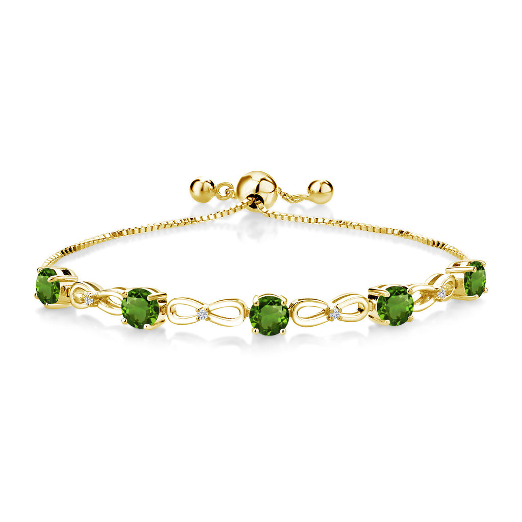 Chrome Diopside_Bracelet in 925 Yellow Gold Plated Silver
