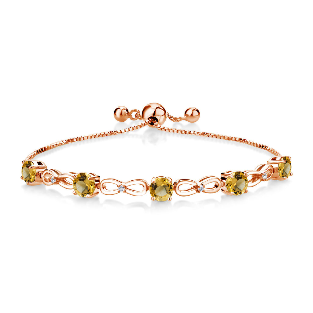 Citrine - November_Bracelet in 925 Rose Gold Plated Silver
