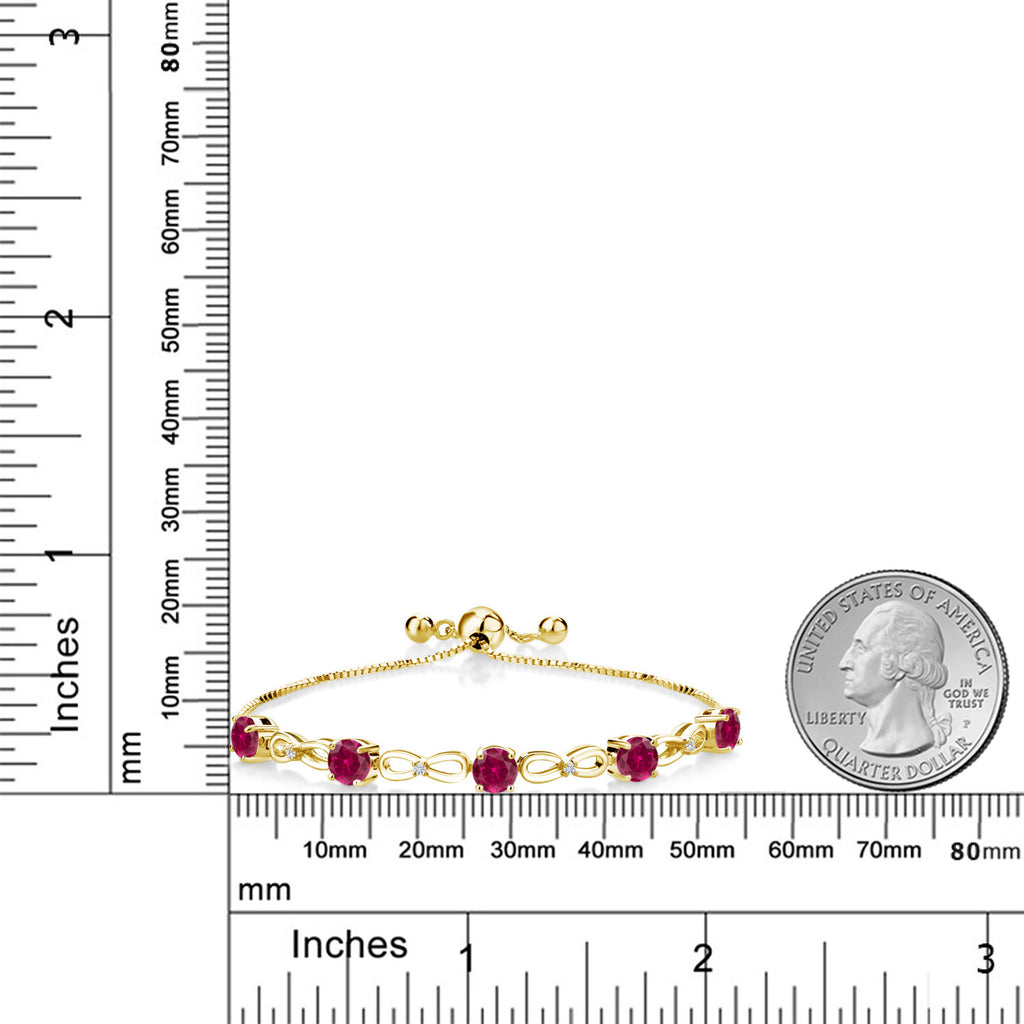 Created Ruby - July_Bracelet in 925 Yellow Gold Plated Silver
