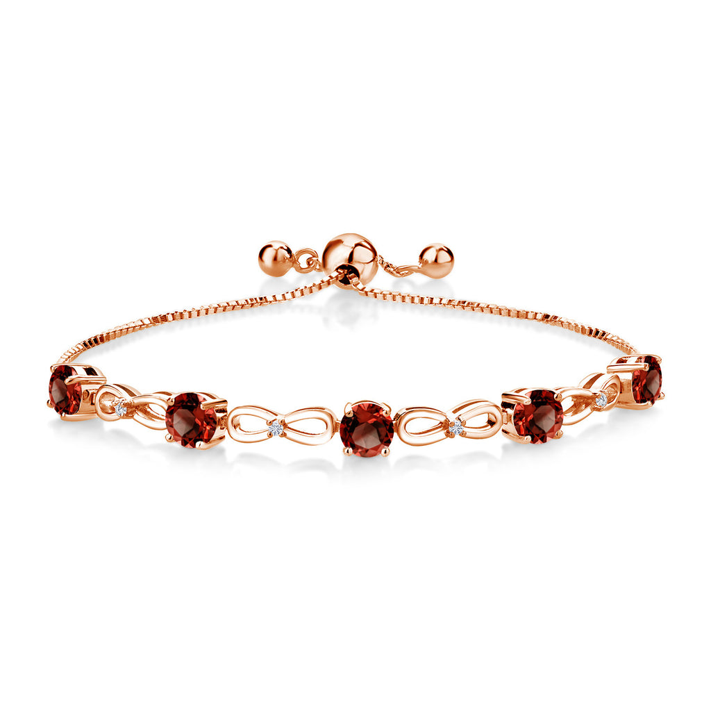 Garnet - January_Bracelet in 925 Rose Gold Plated Silver