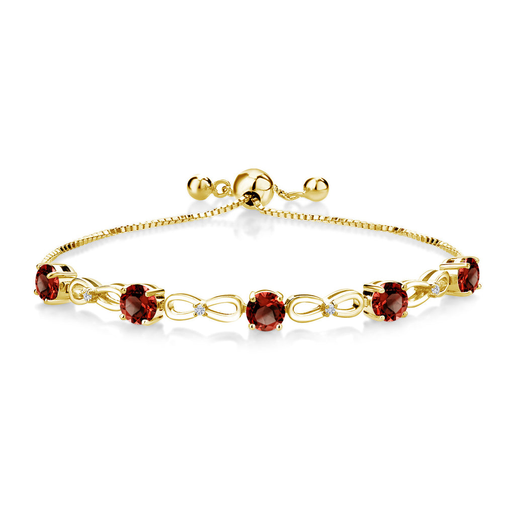 Garnet - January_Bracelet in 925 Yellow Gold Plated Silver