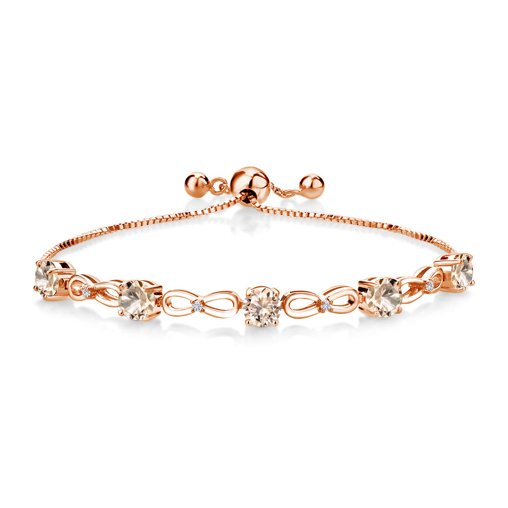 Morganite - October_Bracelet in 925 Rose Gold Plated Silver