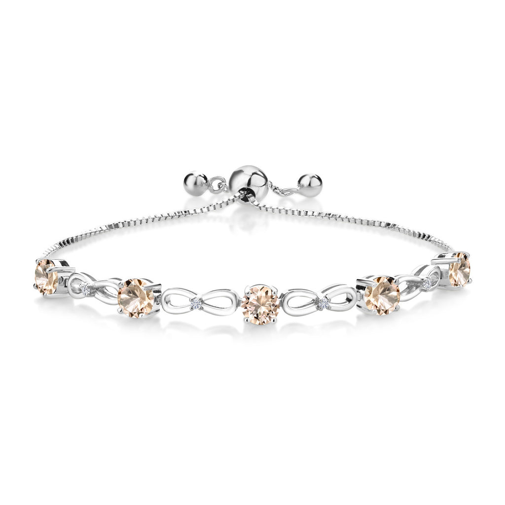 Morganite - October_Bracelet in 925 Sterling Silver
