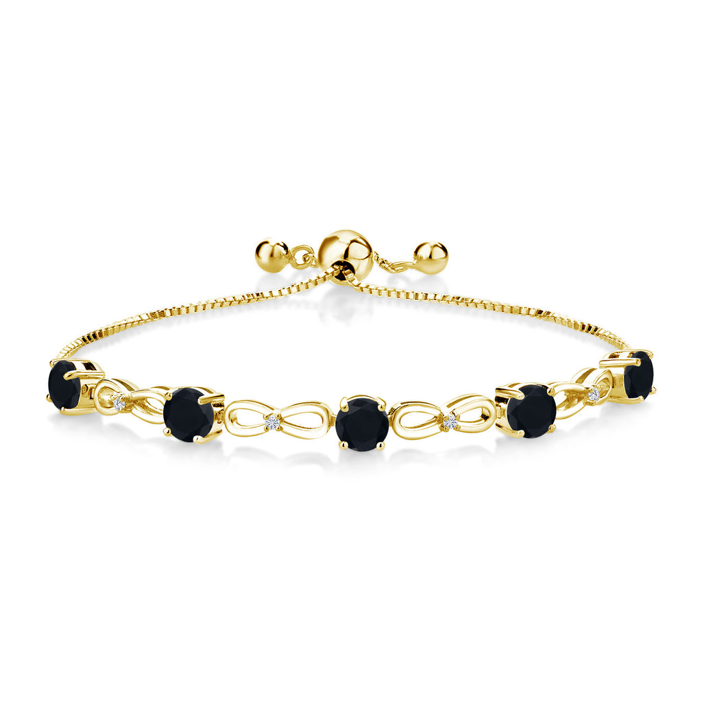 Onyx - December_Bracelet in 925 Yellow Gold Plated Silver