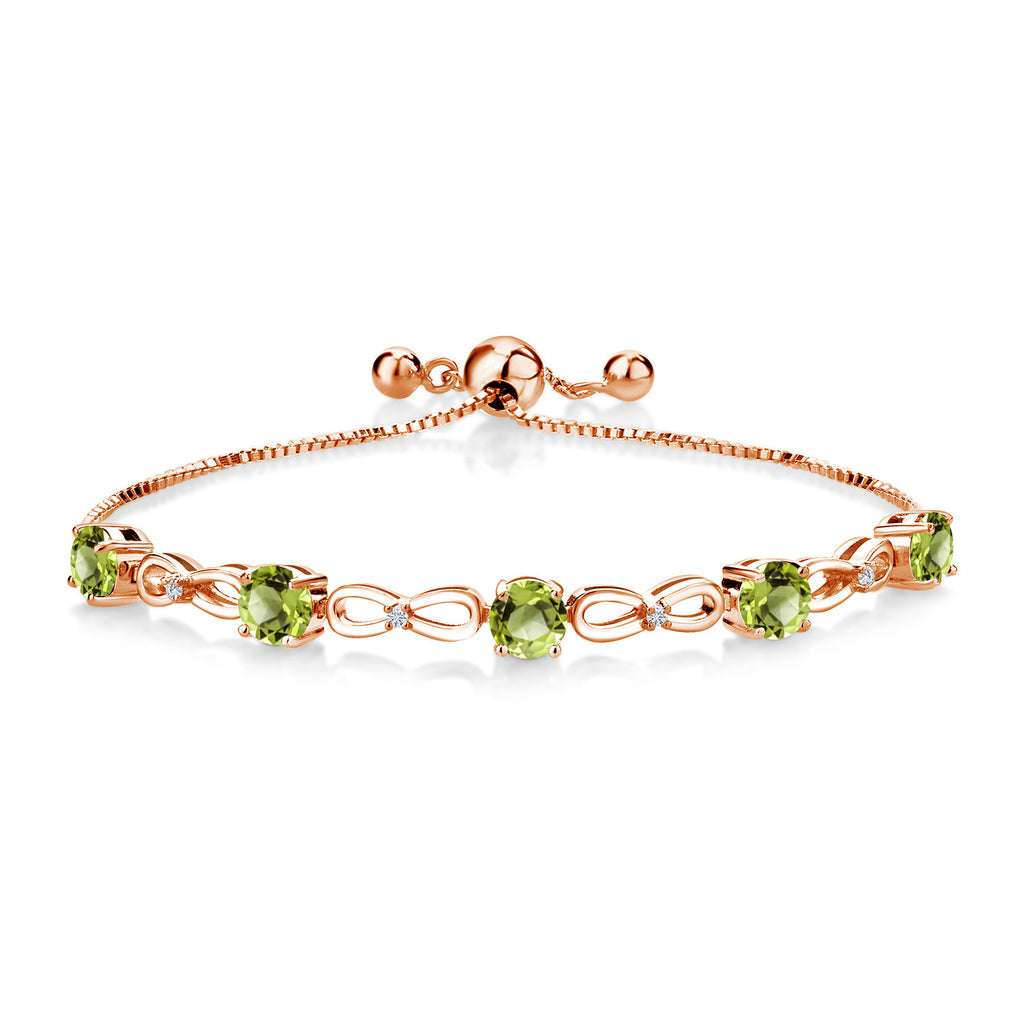 Peridot - August_Bracelet in 925 Rose Gold Plated Silver