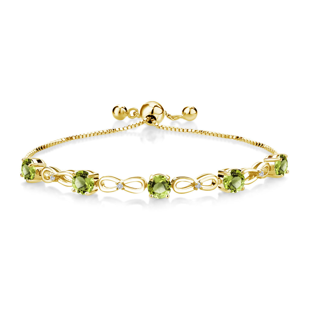 Peridot - August_Bracelet in 925 Yellow Gold Plated Silver