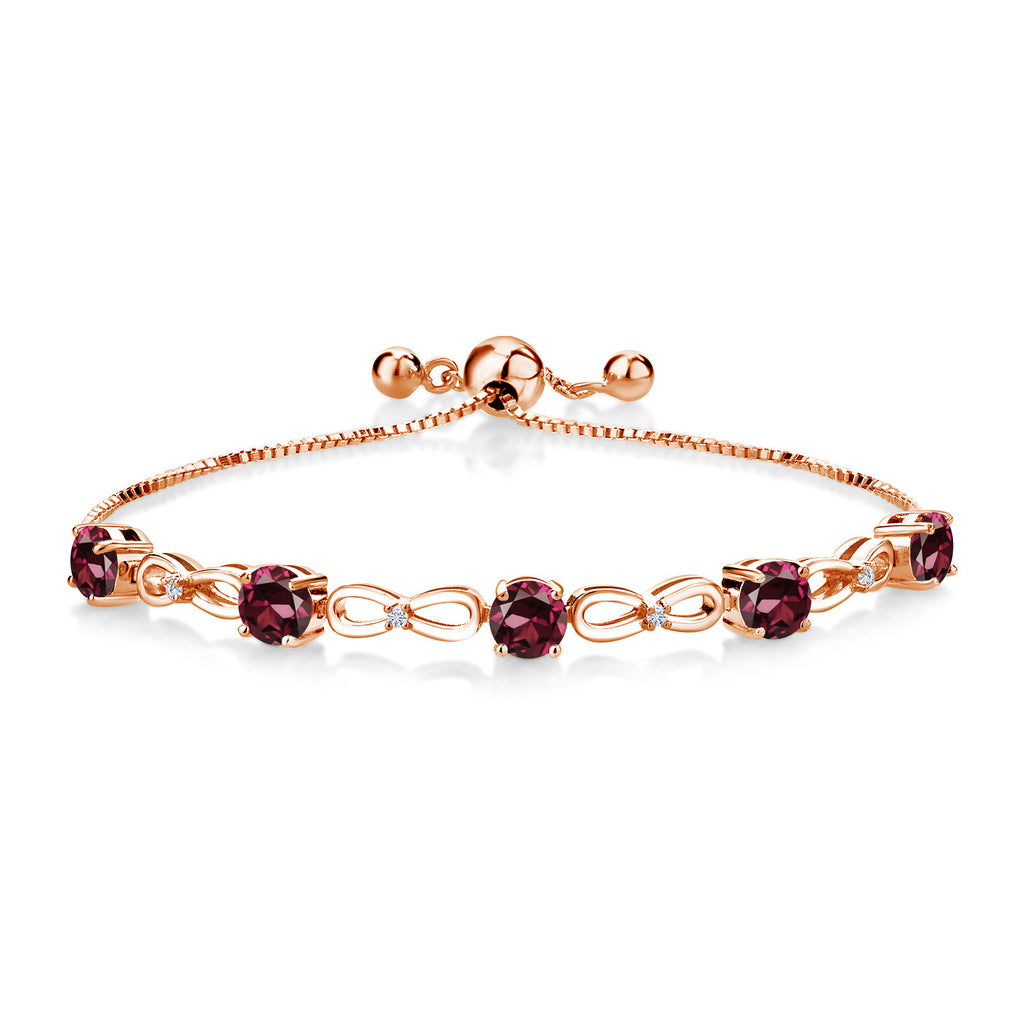 Rhodolite Garnet_Bracelet in 925 Rose Gold Plated Silver