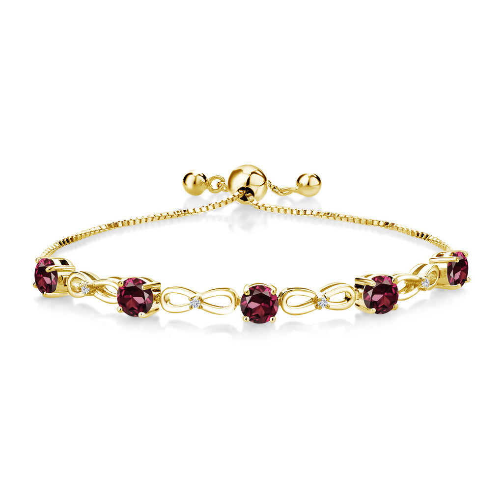 Rhodolite Garnet_Bracelet in 925 Yellow Gold Plated Silver