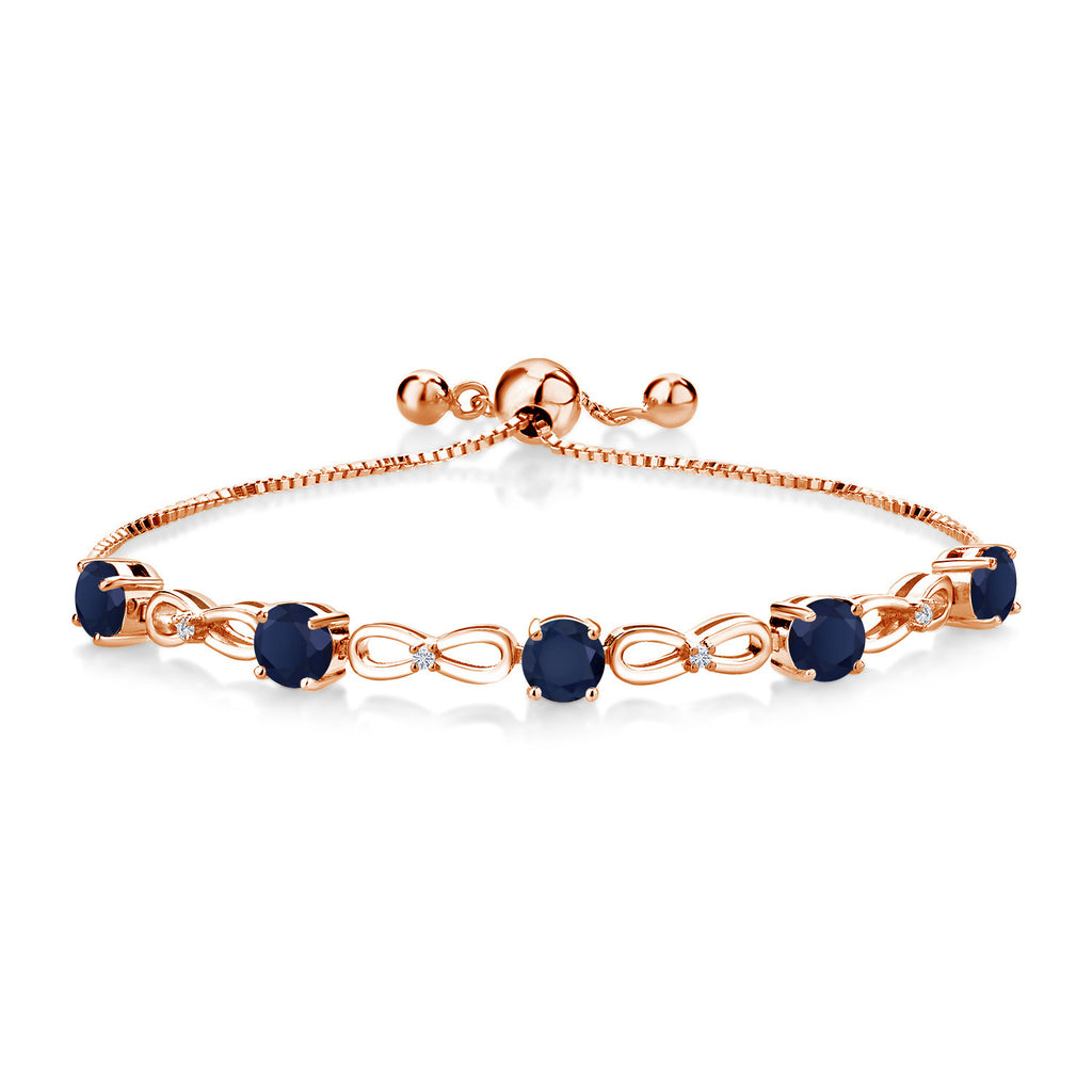 Blue Sapphire - September_Bracelet in 925 Rose Gold Plated Silver