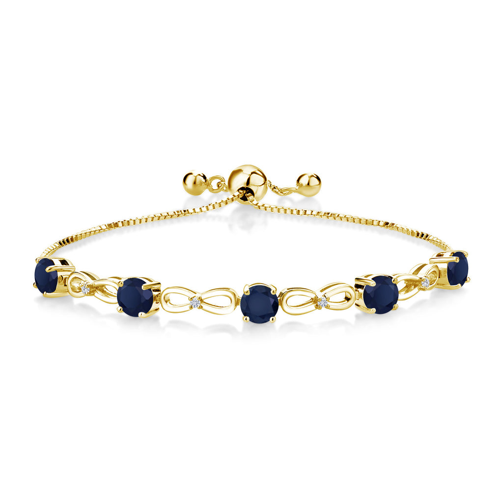 Blue Sapphire - September_Bracelet in 925 Yellow Gold Plated Silver