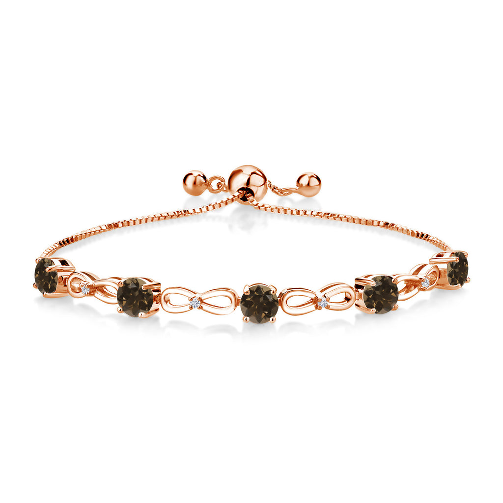 Smoky Quartz_Bracelet in 925 Rose Gold Plated Silver