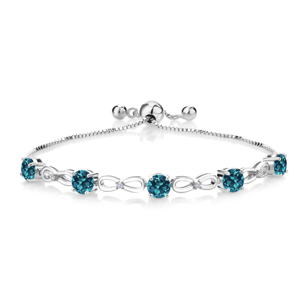 London Blue Topaz - November_Bracelet in 925 Sterling Silver