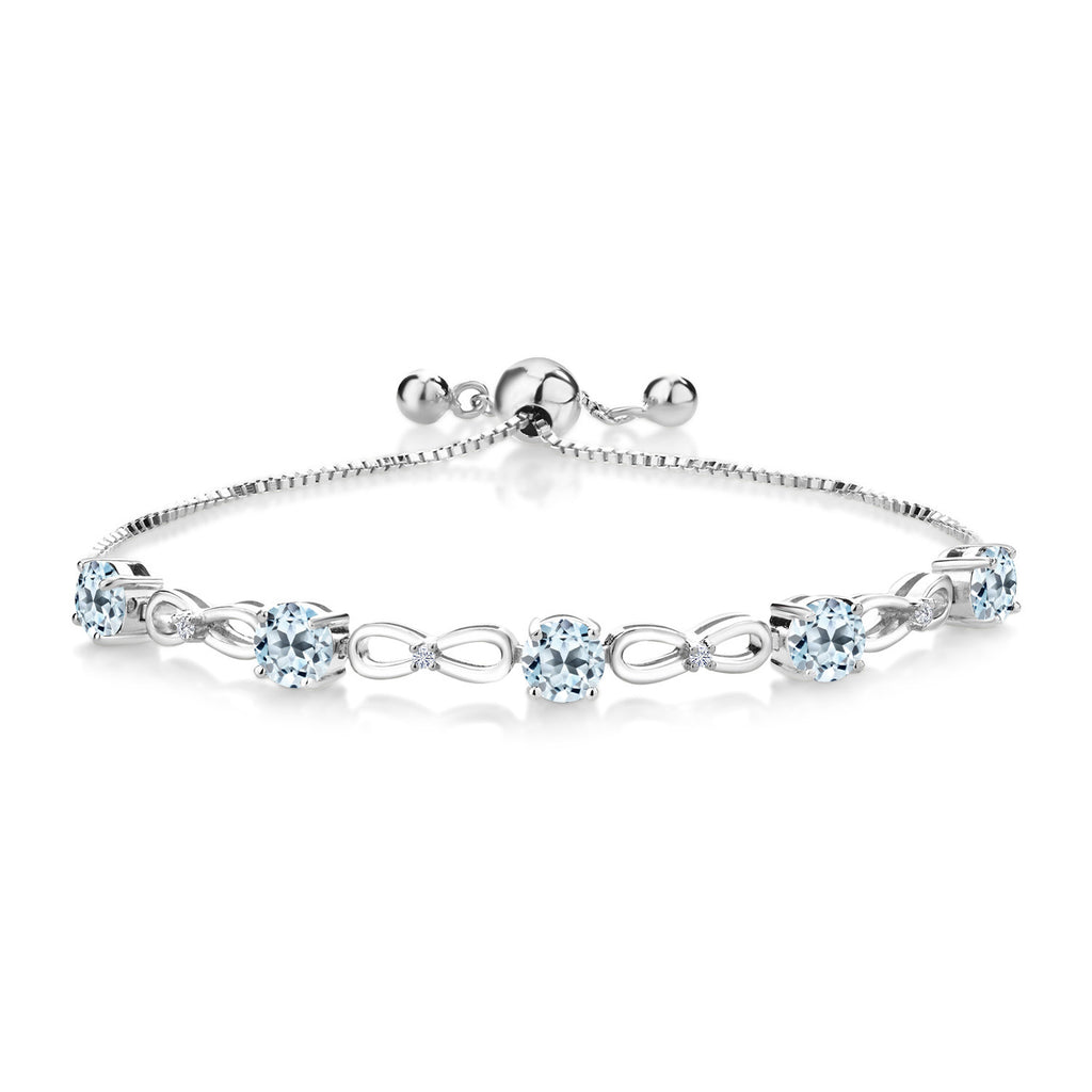 Sky Blue Topaz - November_Bracelet in 925 Sterling Silver
