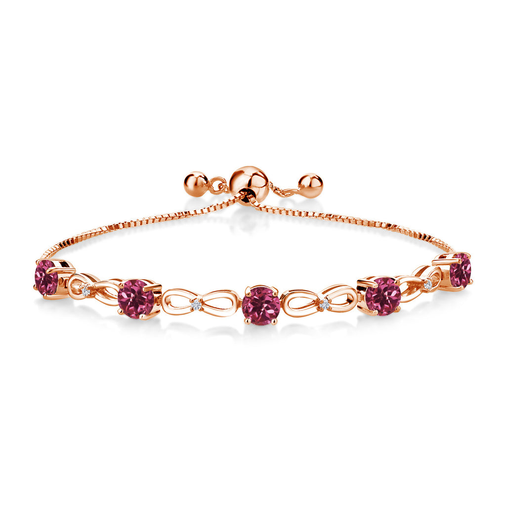 Pink Tourmaline - October_Bracelet in 925 Rose Gold Plated Silver