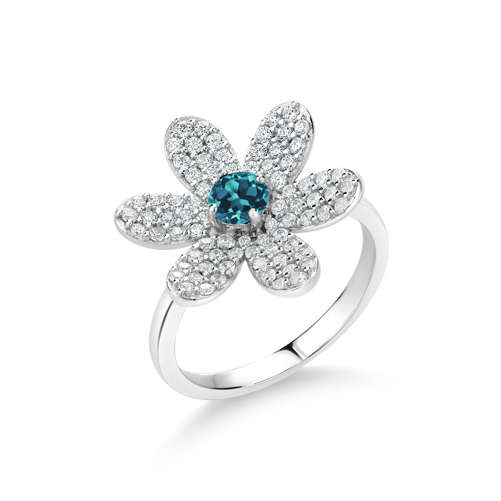 London Blue Topaz - November_6_Ring in 925 Sterling Silver