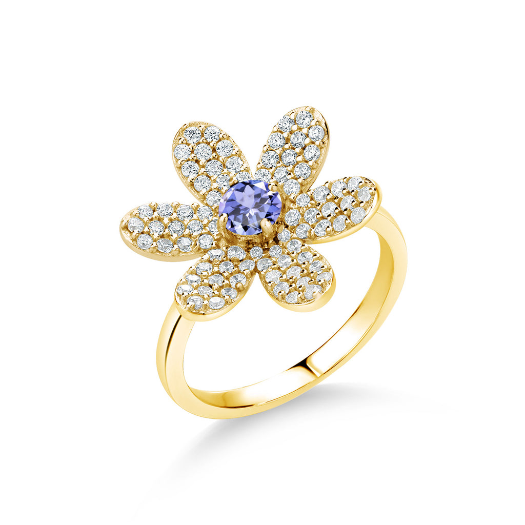 Tanzanite - December_9_Ring in 925 Yellow Gold Plated Silver