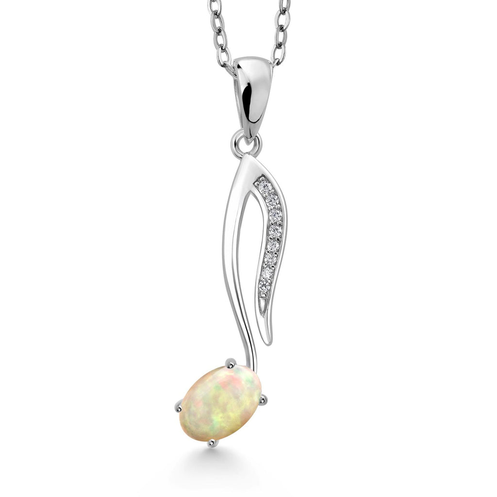 Ethiopian Opal-Cabochon_Pendant in 925 Sterling Silver
