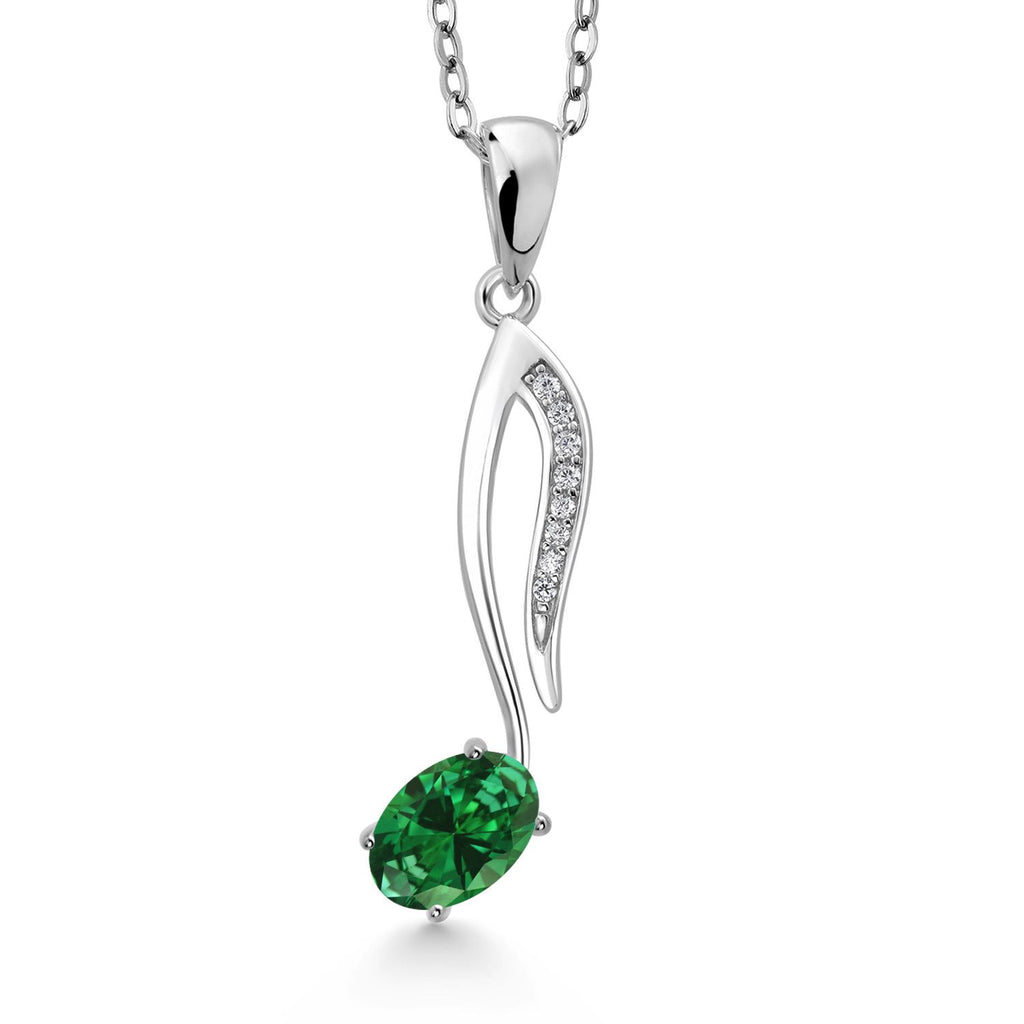 Created Emerald_Pendant in 925 Sterling Silver