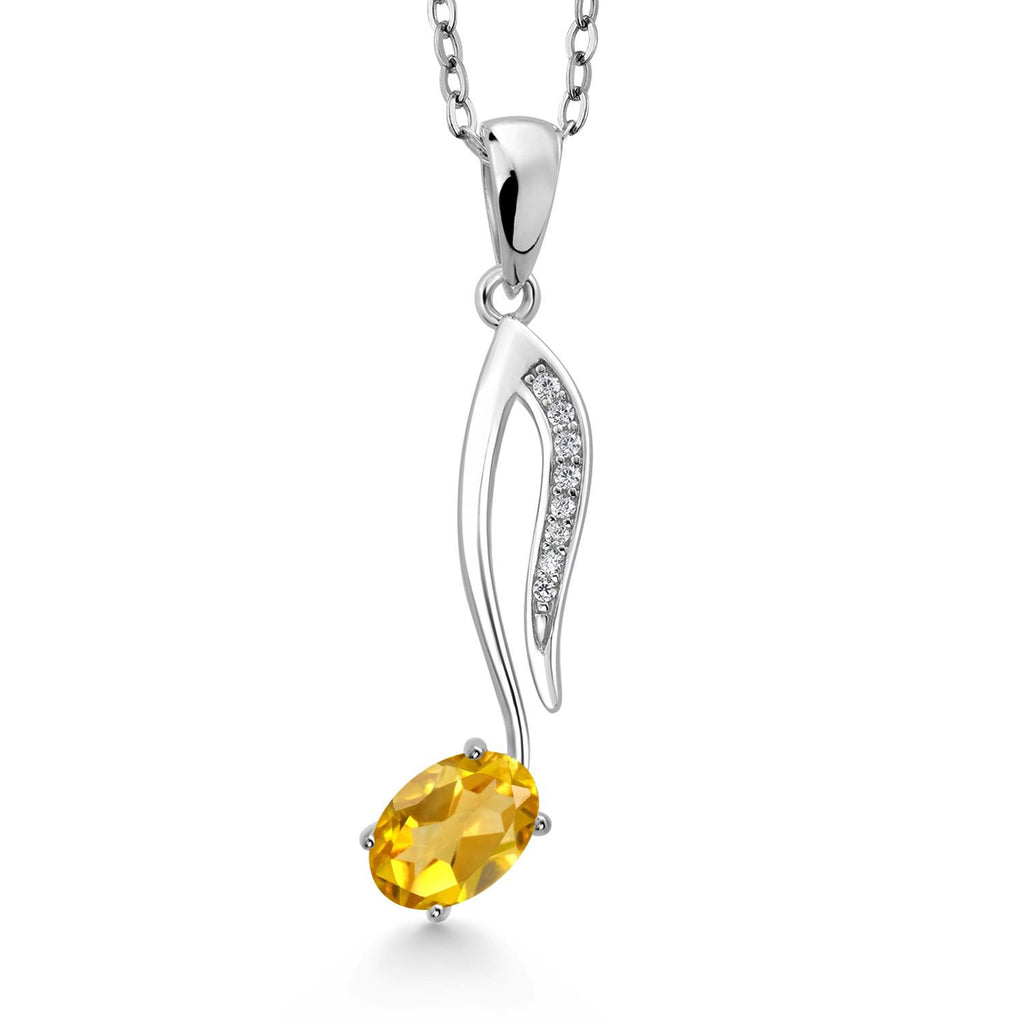 Citrine_Pendant in 925 Sterling Silver
