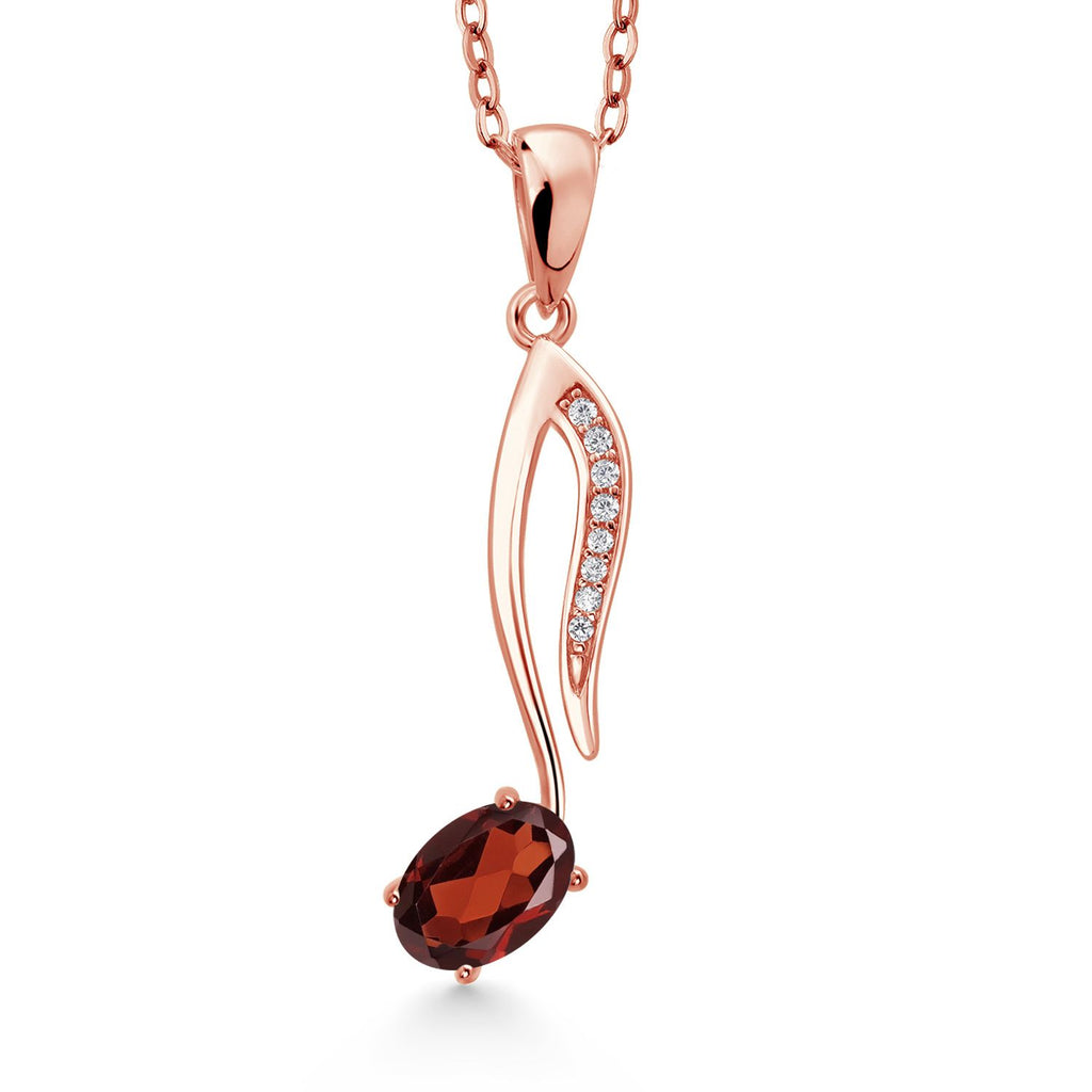 Garnet - January_Pendant in 925 Rose Gold Plated Silver