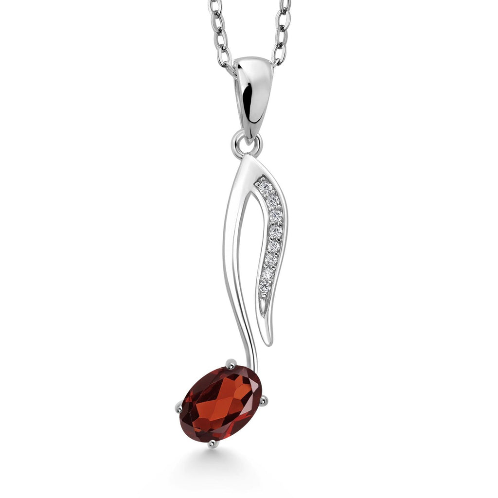 Garnet_Pendant in 925 Sterling Silver