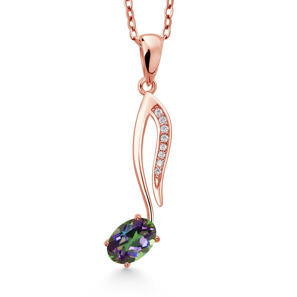 Mystic Topaz_Pendant in 925 Rose Gold Plated Silver