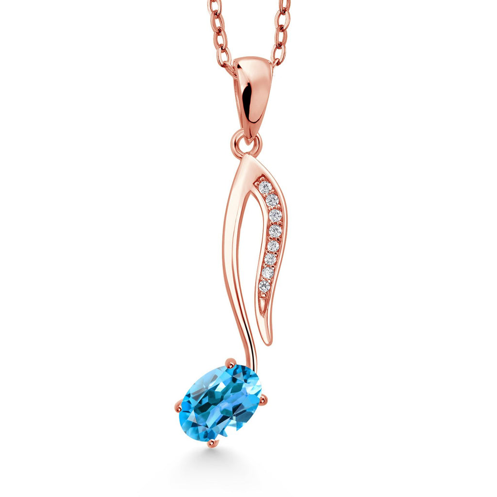 Topaz - November_Pendant in 925 Rose Gold Plated Silver