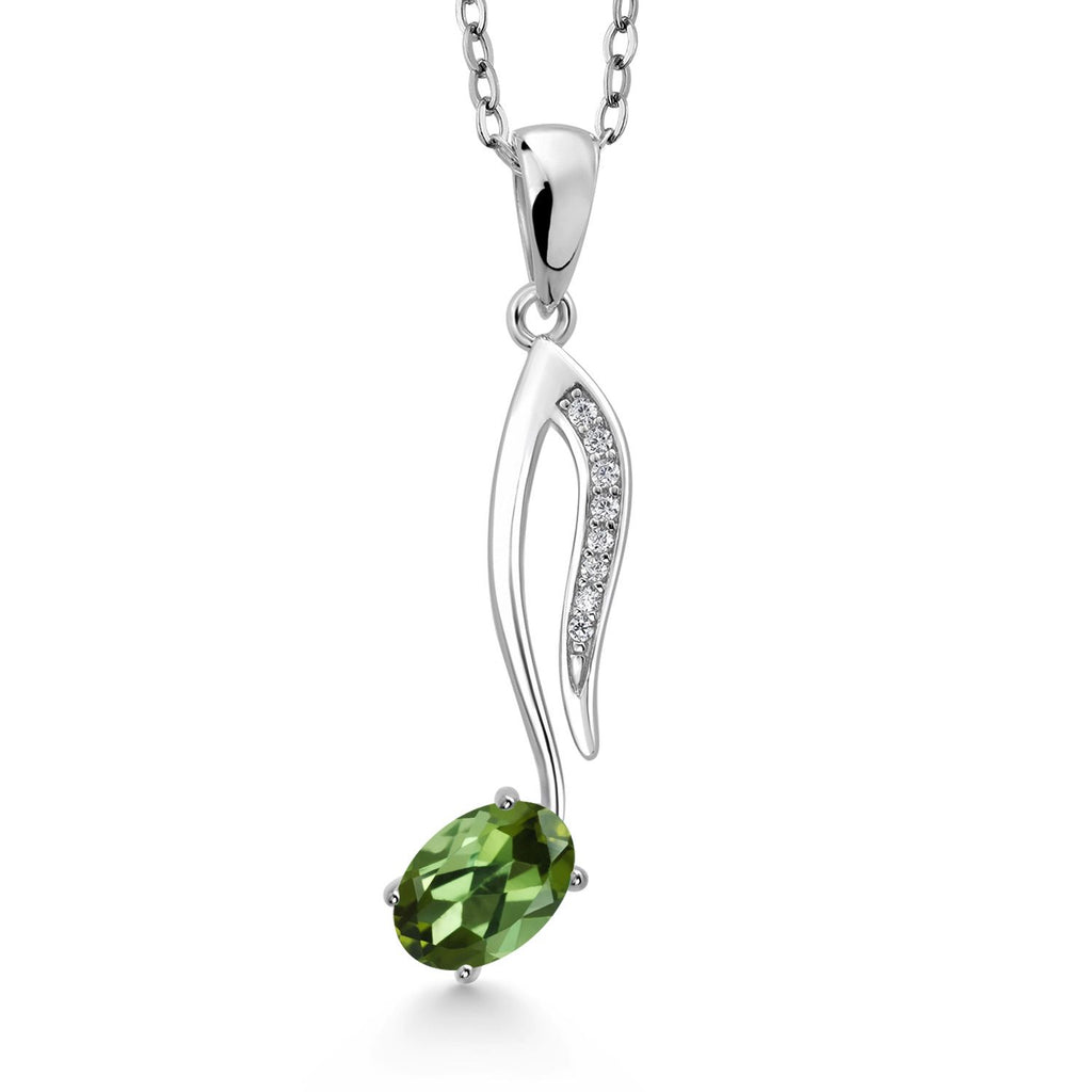 Green Tourmaline_Pendant in 925 Sterling Silver