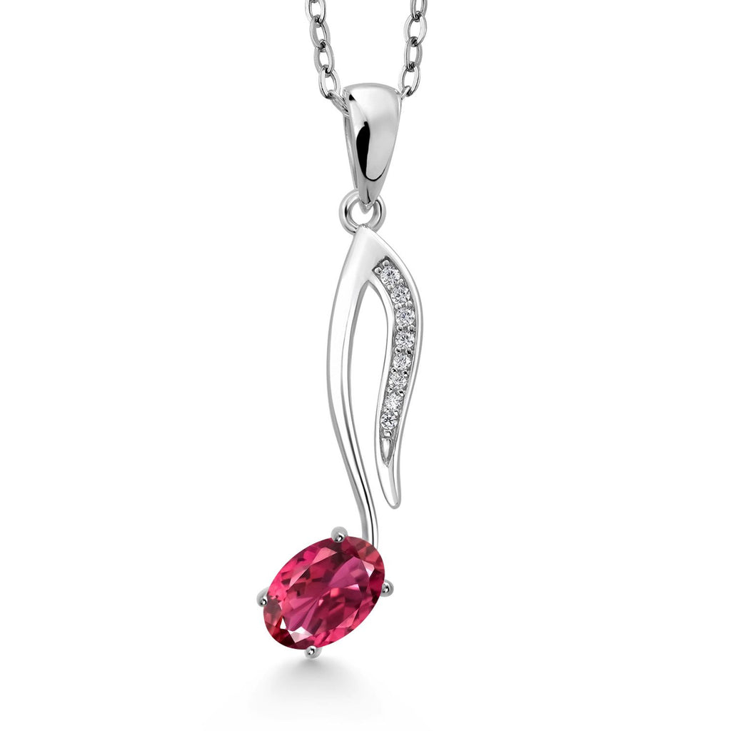 Pink Tourmaline - October_Pendant in 925 Sterling Silver