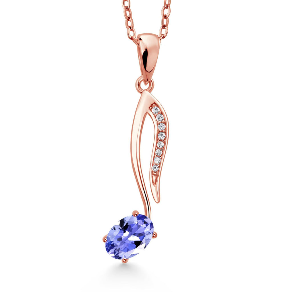 Tanzanite - December_Pendant in 925 Rose Gold Plated Silver