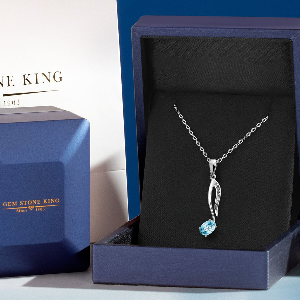 London Blue Topaz - November_Pendant in 925 Sterling Silver