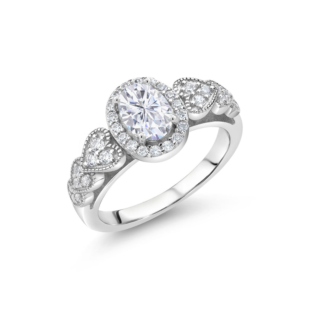 White Moissanite - April_9_Ring in 925 Sterling Silver