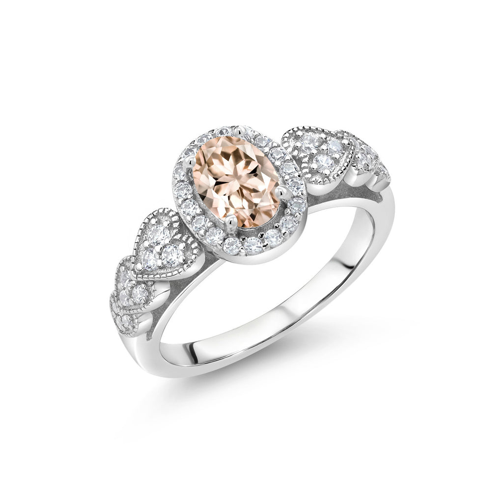 Morganite - October_6_Ring in 925 Sterling Silver