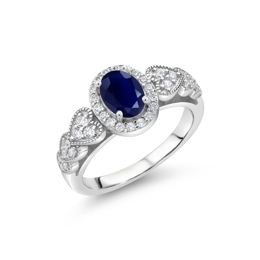 Blue Sapphire - September_9_Ring in 925 Sterling Silver
